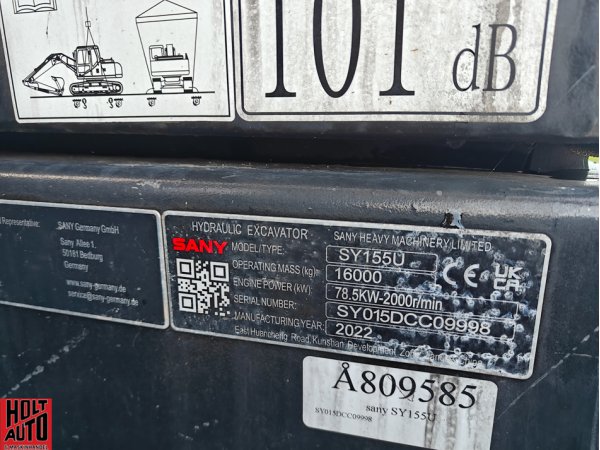 Brugt Sany SY155U Gravemaskine