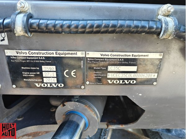 Brugt Volvo EC35C minigraver med Compacttilt.