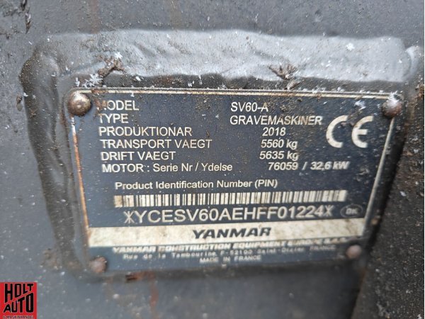 Brugt Yanmar SV60 gravemaskine