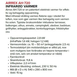 Airrex AH720 Elektrisk varmer