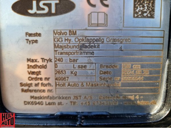 JST GG Hy. opklappelig grsgreb