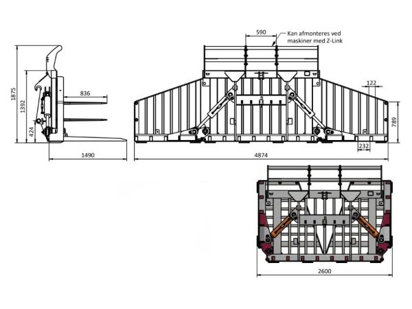JST GG Hy. opklappelig grsgreb