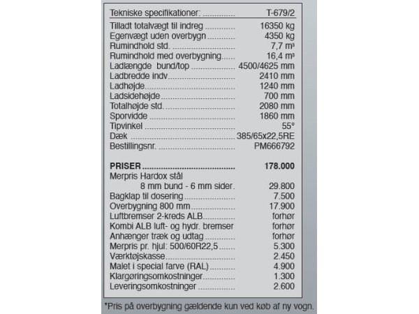 Pronar Entreprenrvogn T-679/2
