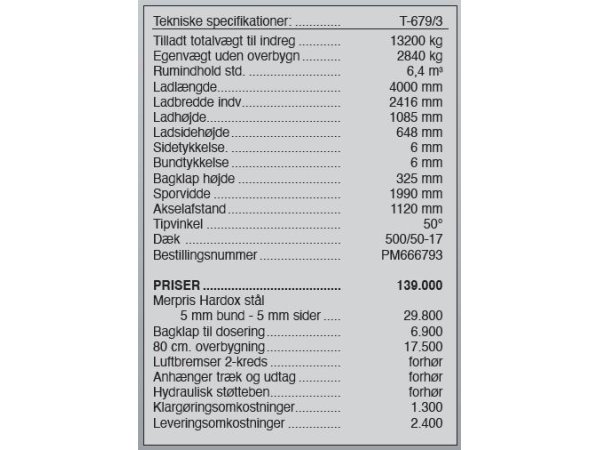 Pronar Entreprenrvogn T-679/3
