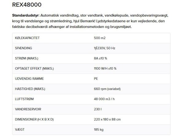 RexNordic REX 48000 Eco Cooler