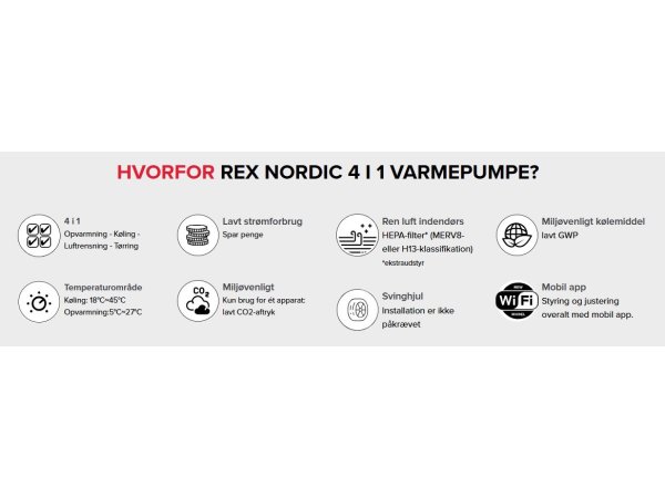 RexNordic HP-19 4-i-1 varmepumpe 