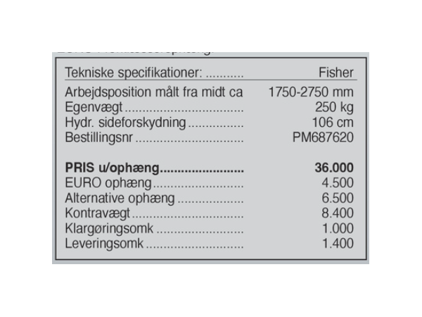 Samasz Fisher Hydraulisk Arm