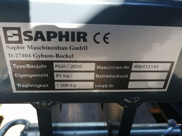 Saphir Pallegafler 1500 kg  