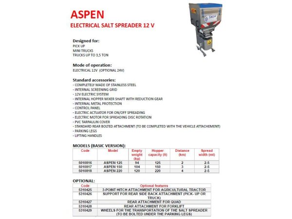 Snow Service Aspen saltspreder