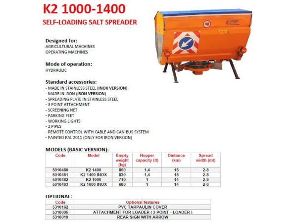 Snow Service K2 saltspreder