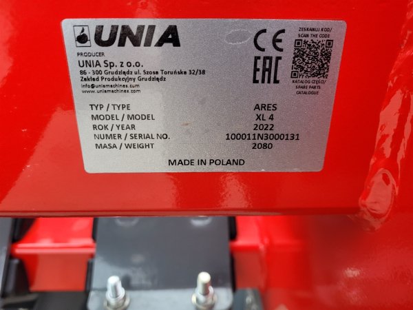 Unia Ares XL 300 Tallerkenharve