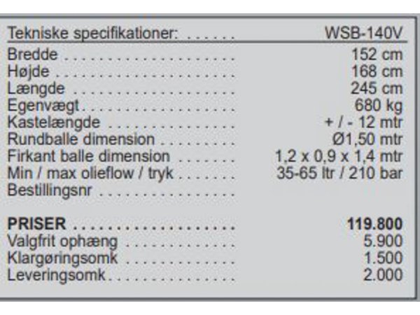 VDMJ WSB-140V strmaskine